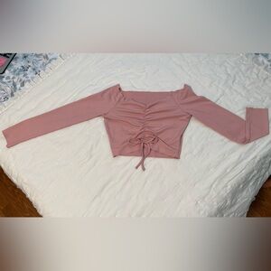 Pink Long Sleeve Top with Tie